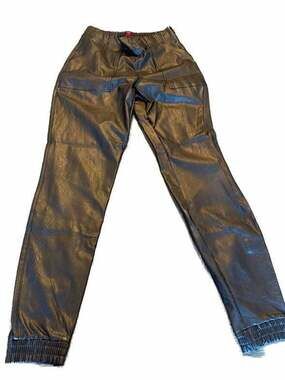 SPANX Faux Leather-Like Jogger Pants in Noir Black